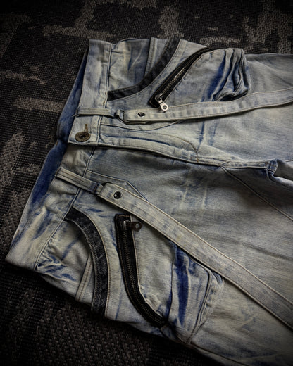 PPFM Curved Cargo Strap Jeans