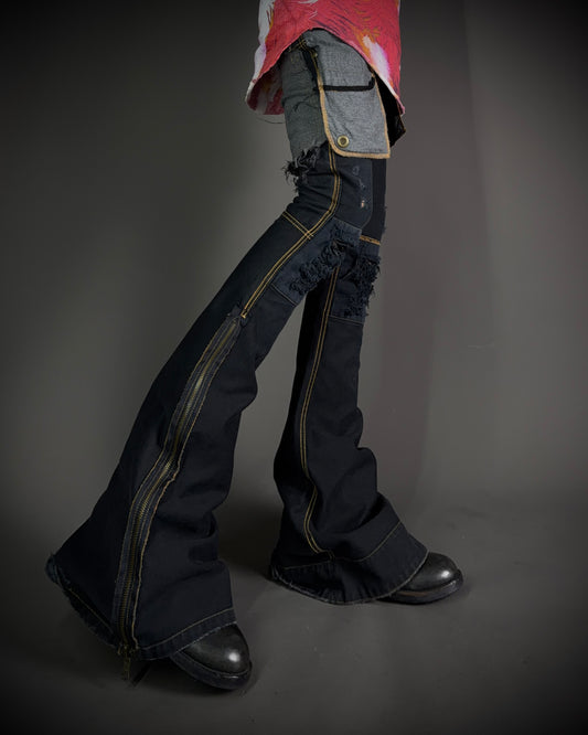 (For offer)IF SIX WAS NINE MUD MAX/ BBF YIM and YAM Reversible Flared Pants