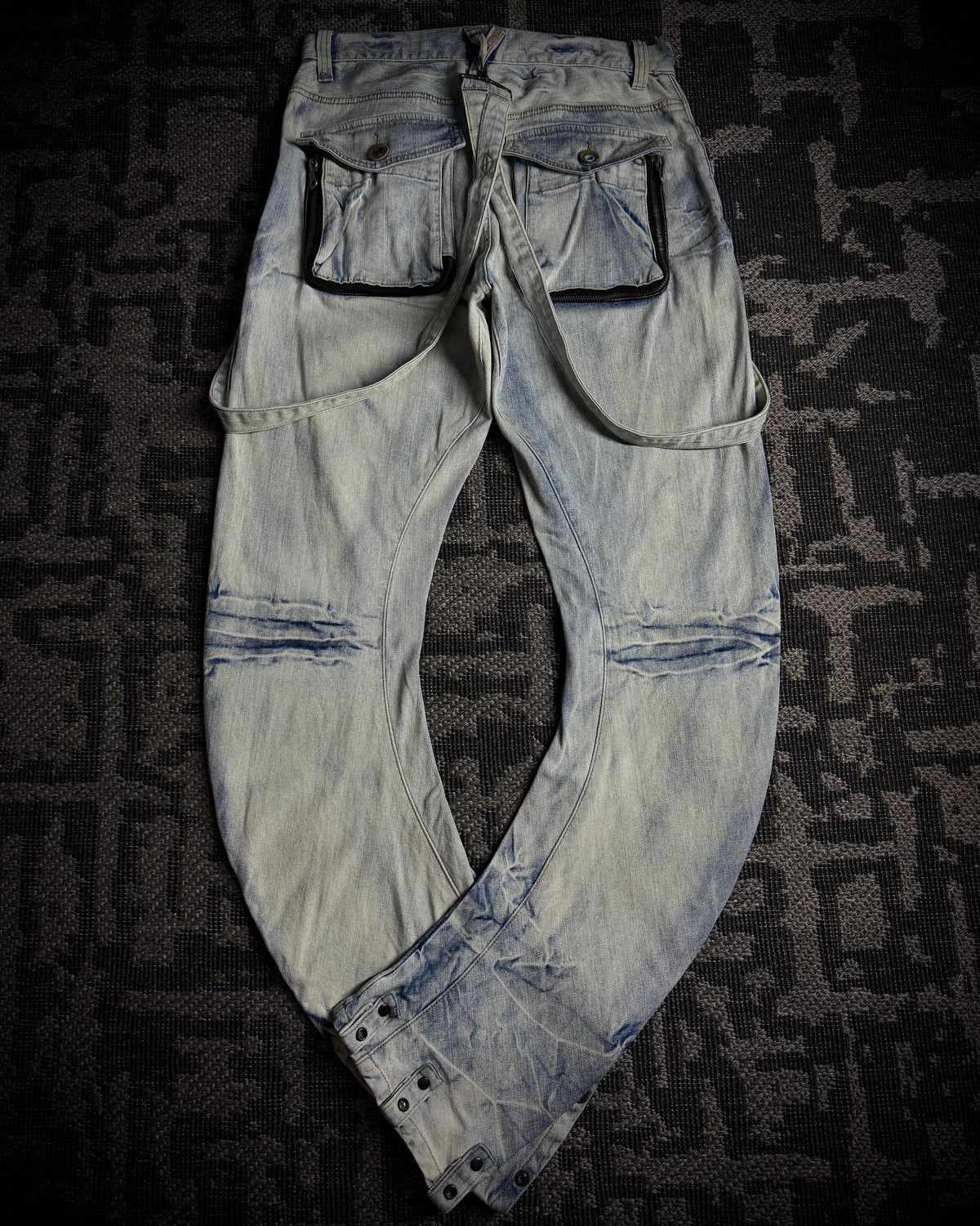 PPFM Curved Cargo Strap Jeans