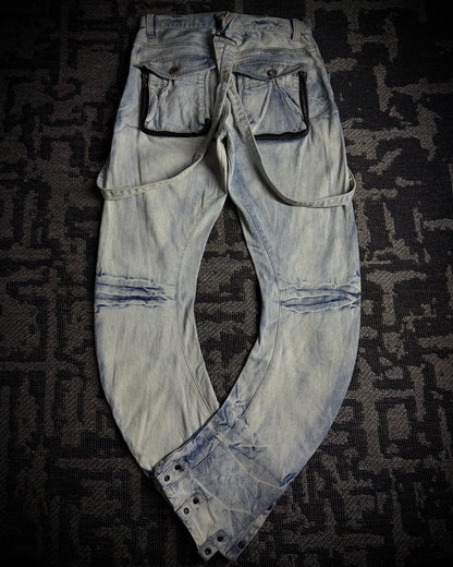 PPFM Curved Cargo Strap Jeans