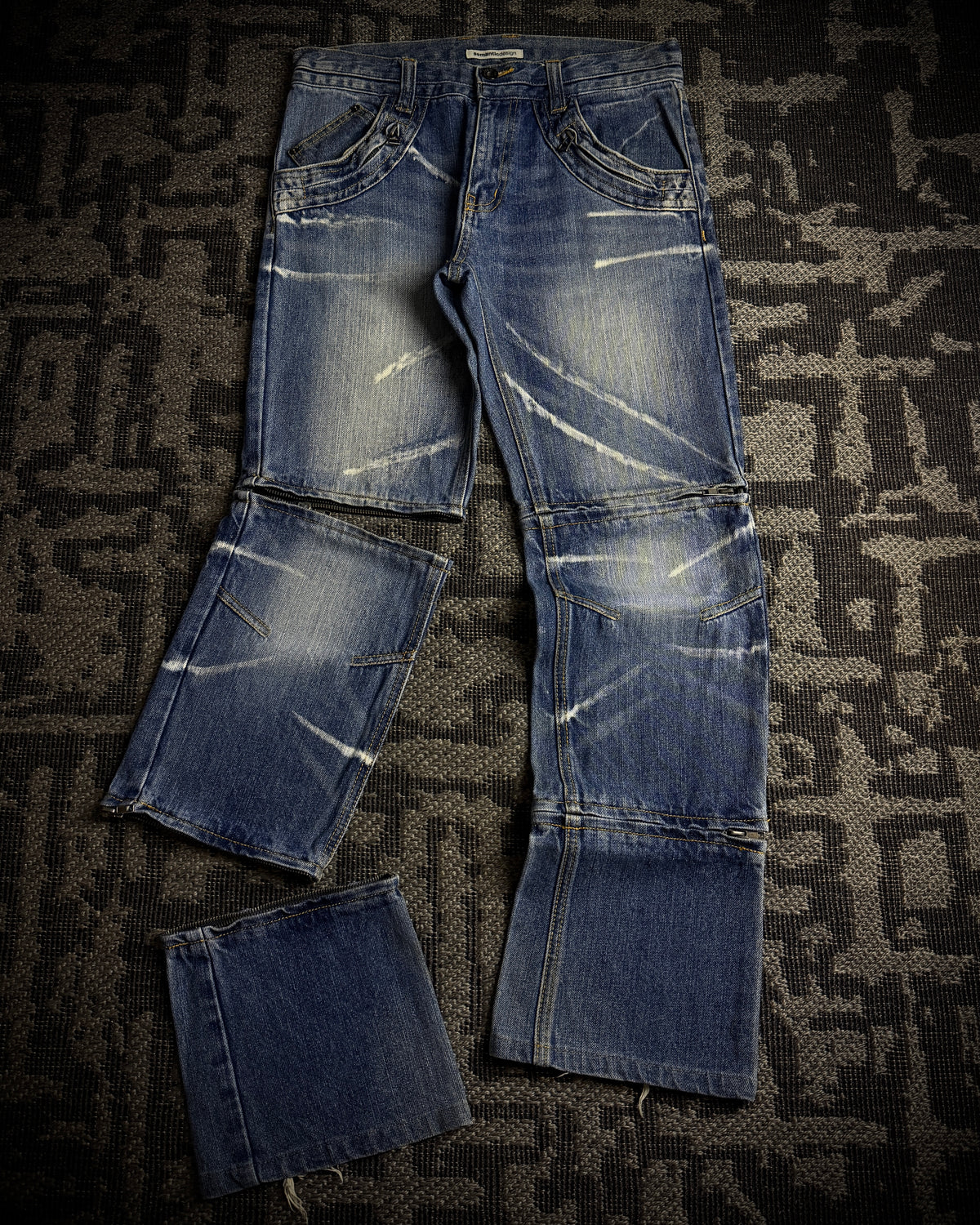 Semantic Design Wraparound Zip Convertible Jeans