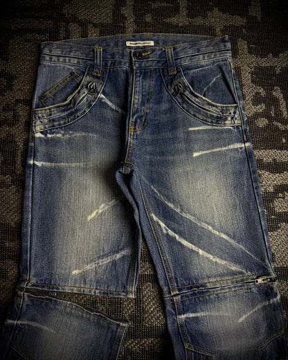 Semantic Design Wraparound Zip Convertible Jeans