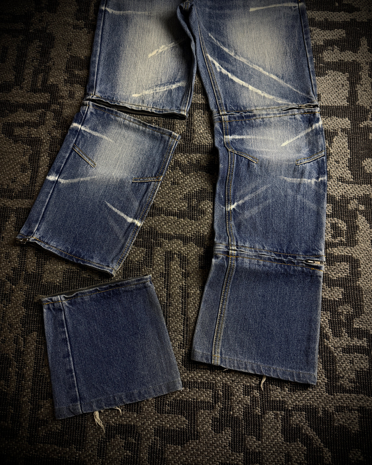 Semantic Design Wraparound Zip Convertible Jeans