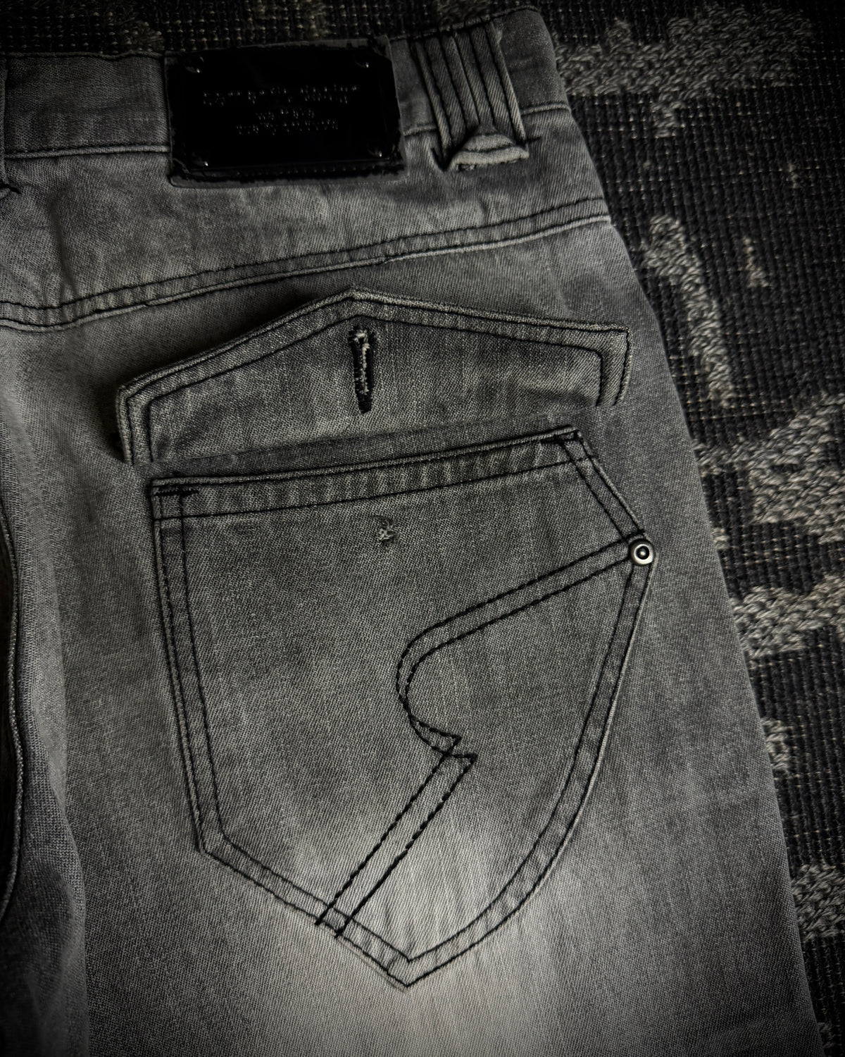 Semantic Design Multi-Zip Distressed Boot Cut Jeans