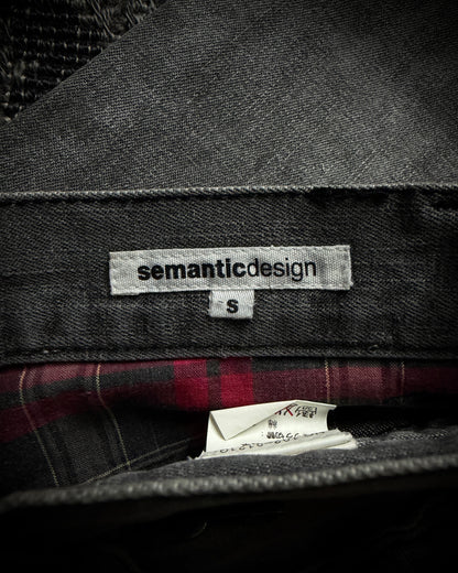 Semantic Design Multi-Zip Distressed Boot Cut Jeans