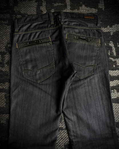 Nicole Club Silver Sheen Zip Jeans