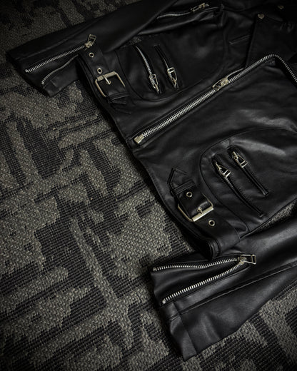 Attachment Multi-zip leather biker jacket