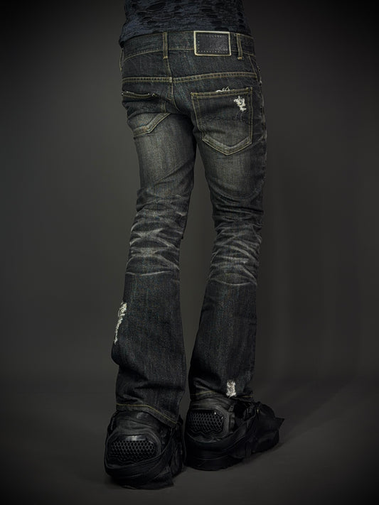 MIDAS Silver Thread Whiskered Distressed Denim