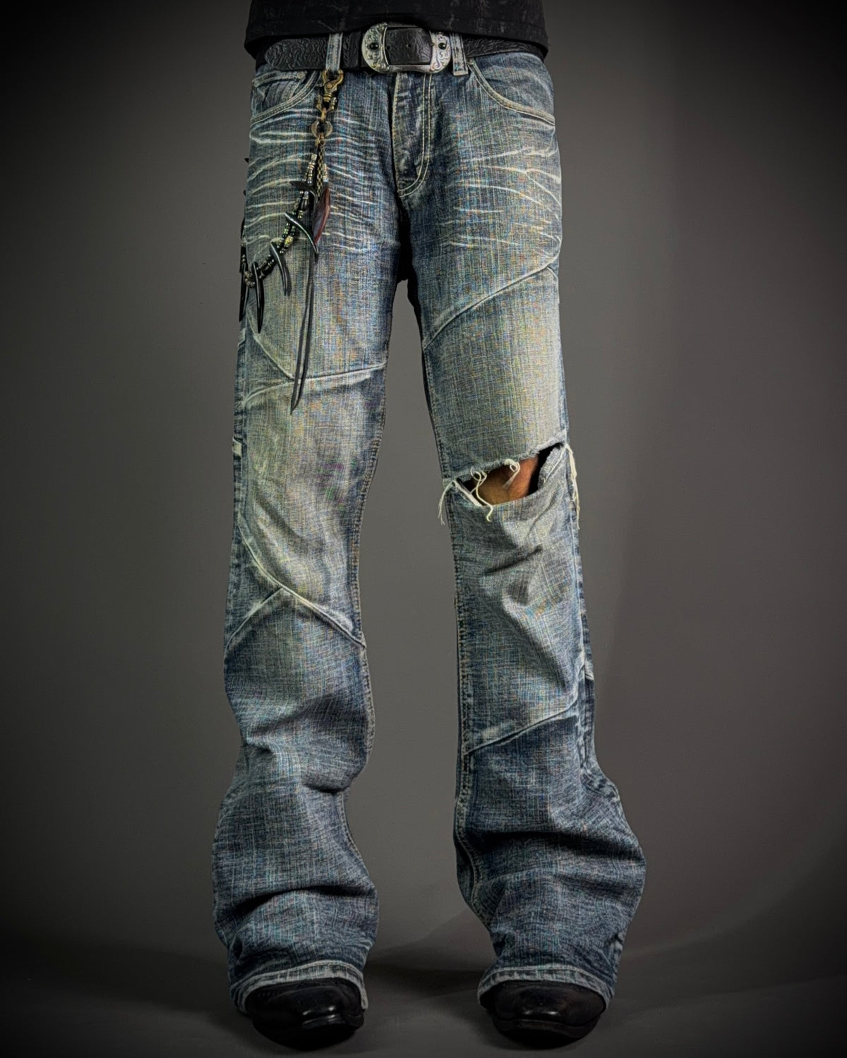 Daily Topics Panelled Distressed Flared Jeans