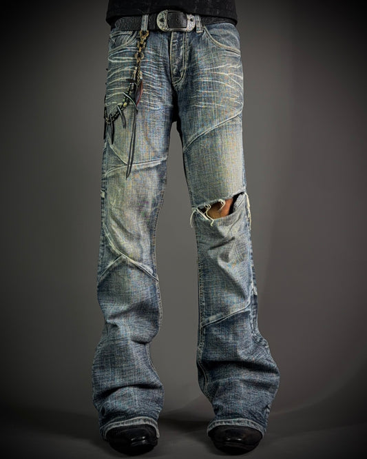 Daily Topics Panelled Distressed Flared Jeans