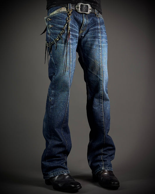 Nicole Club for Men Python Detail Boot Cut Jeans