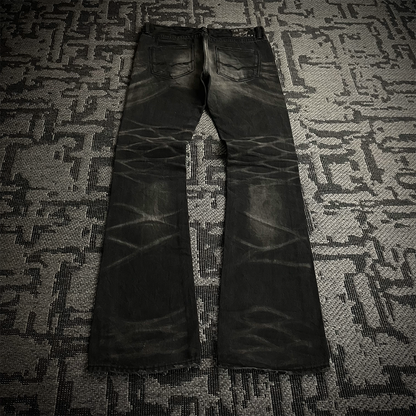 Fuga Japan Whiskered Faded Flared Jeans
