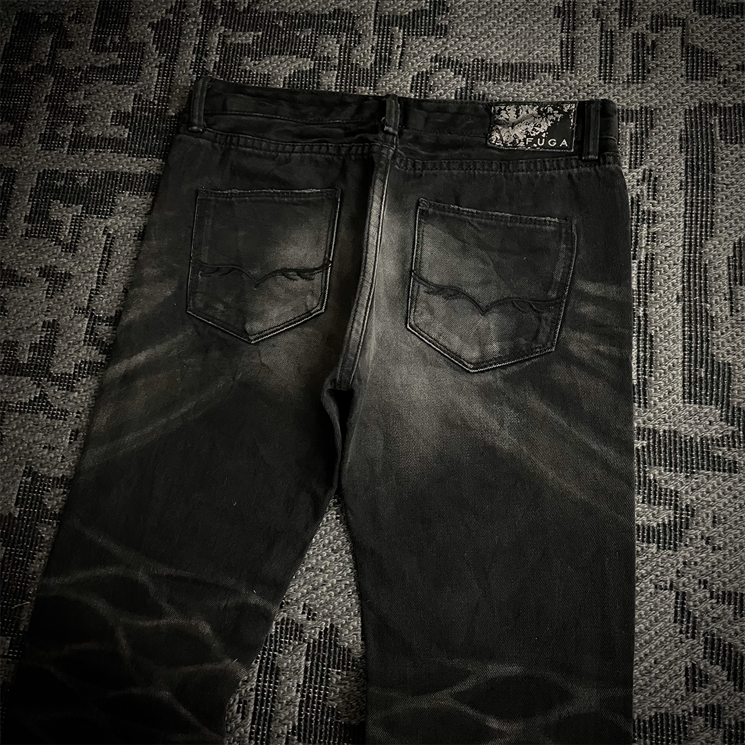 Fuga Japan Whiskered Faded Flared Jeans