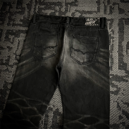 Fuga Japan Whiskered Faded Flared Jeans