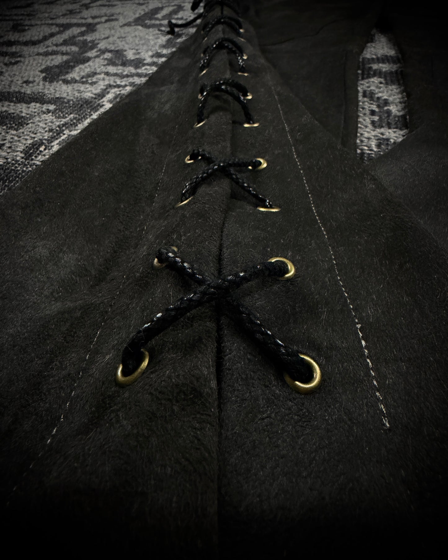Tornado Mart Suede Lace Up Flared Pants