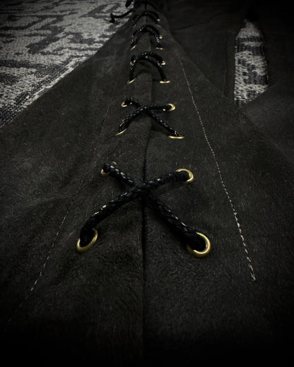 Tornado Mart Suede Lace Up Flared Pants