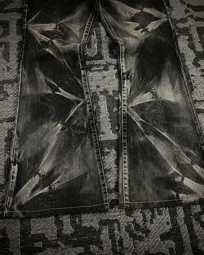 Tornado Mart Ice Shatter Wash Flared Jeans