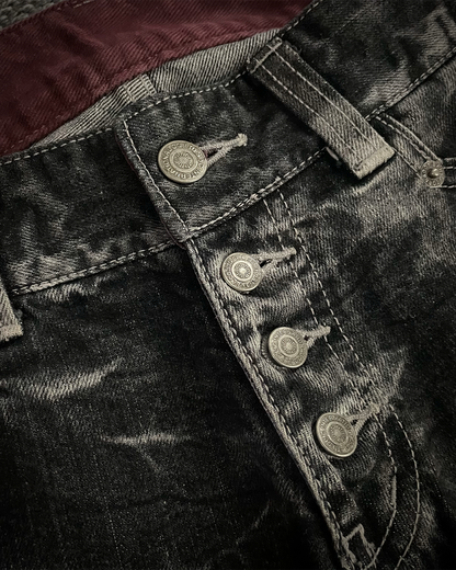 Tornado Mart Ice Shatter Wash Flared Jeans