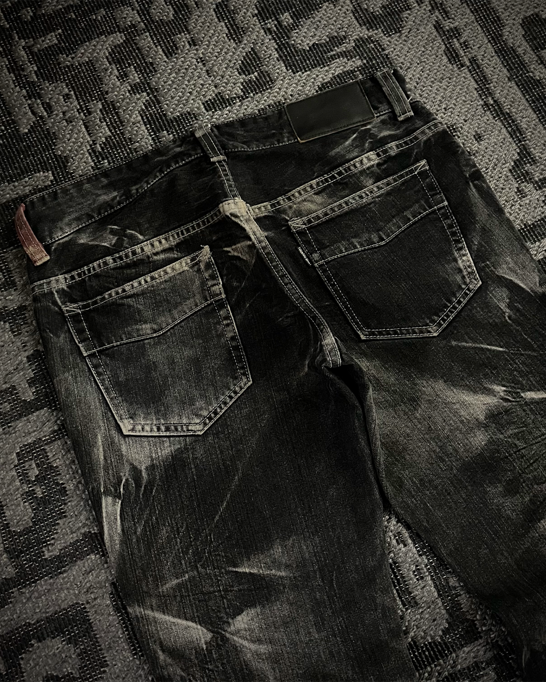 Tornado Mart Ice Shatter Wash Flared Jeans