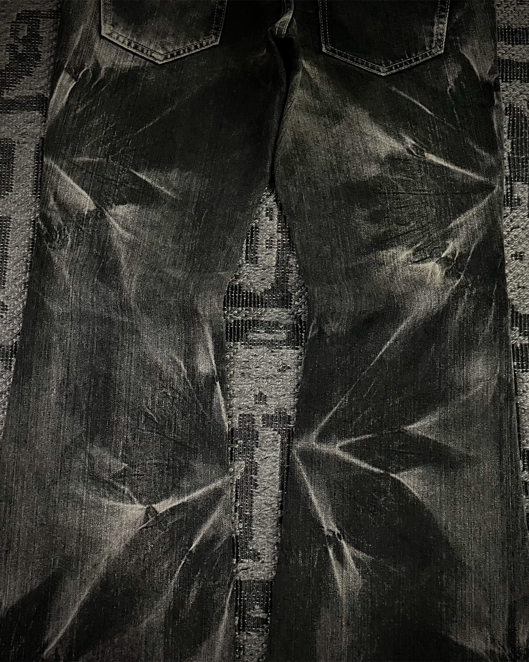 Tornado Mart Ice Shatter Wash Flared Jeans