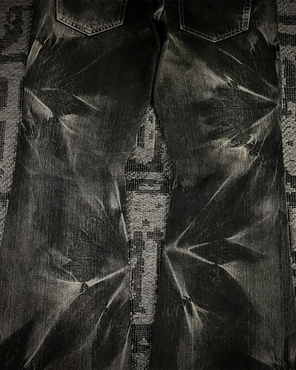 Tornado Mart Ice Shatter Wash Flared Jeans