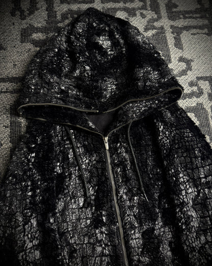 Tornado Mart Glossy Crocodile Hooded Zip Hoodie