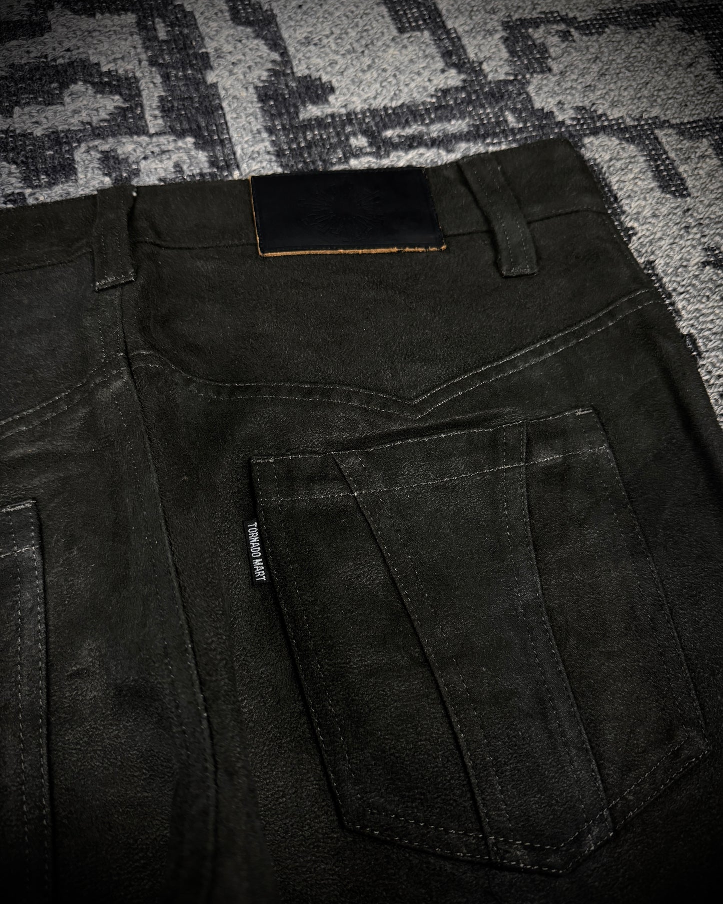 Tornado Mart Suede Lace Up Flared Pants