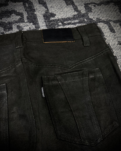 Tornado Mart Suede Lace Up Flared Pants