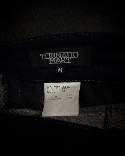 Tornado Mart Suede Lace Up Flared Pants