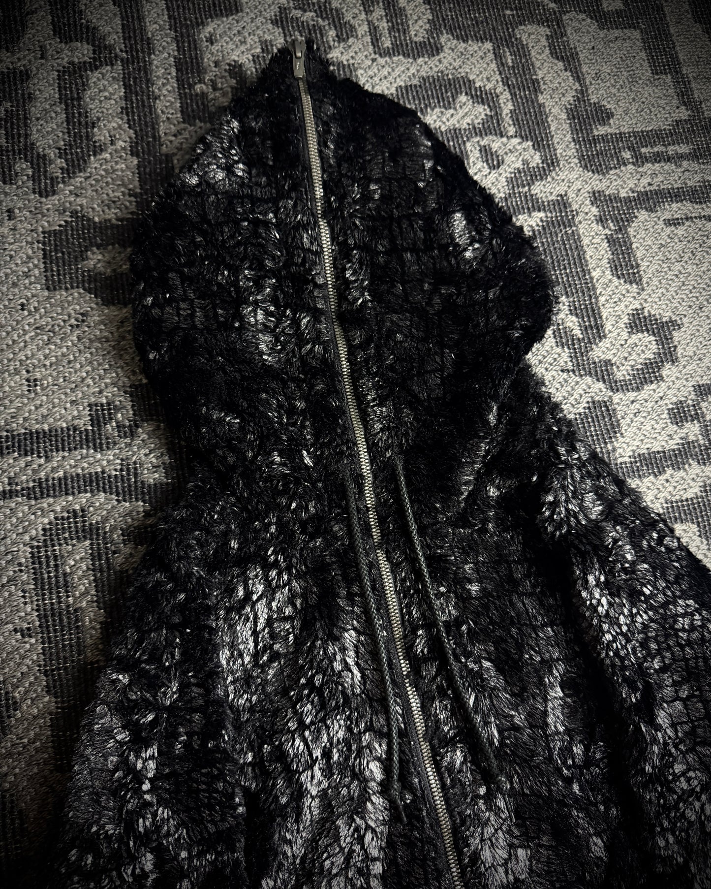 Tornado Mart Glossy Crocodile Hooded Zip Hoodie