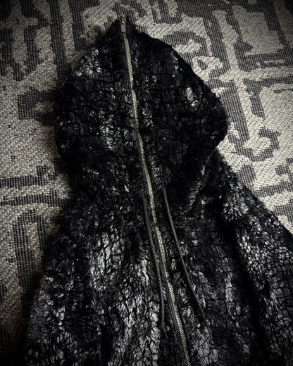 Tornado Mart Glossy Crocodile Hooded Zip Hoodie