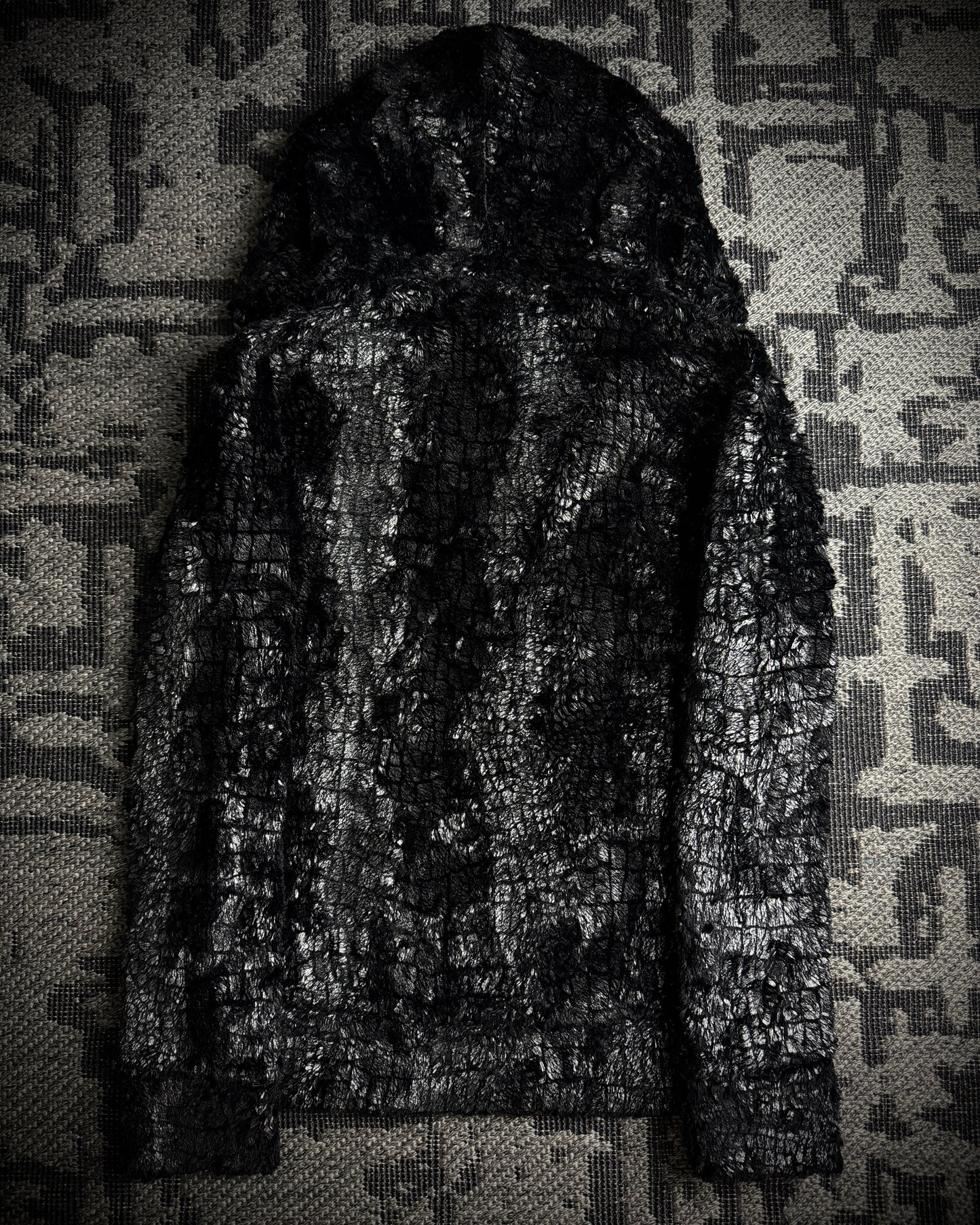 Tornado Mart Glossy Crocodile Hooded Zip Hoodie