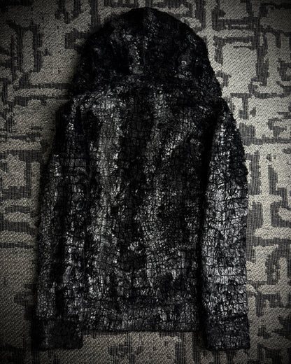 Tornado Mart Glossy Crocodile Hooded Zip Hoodie