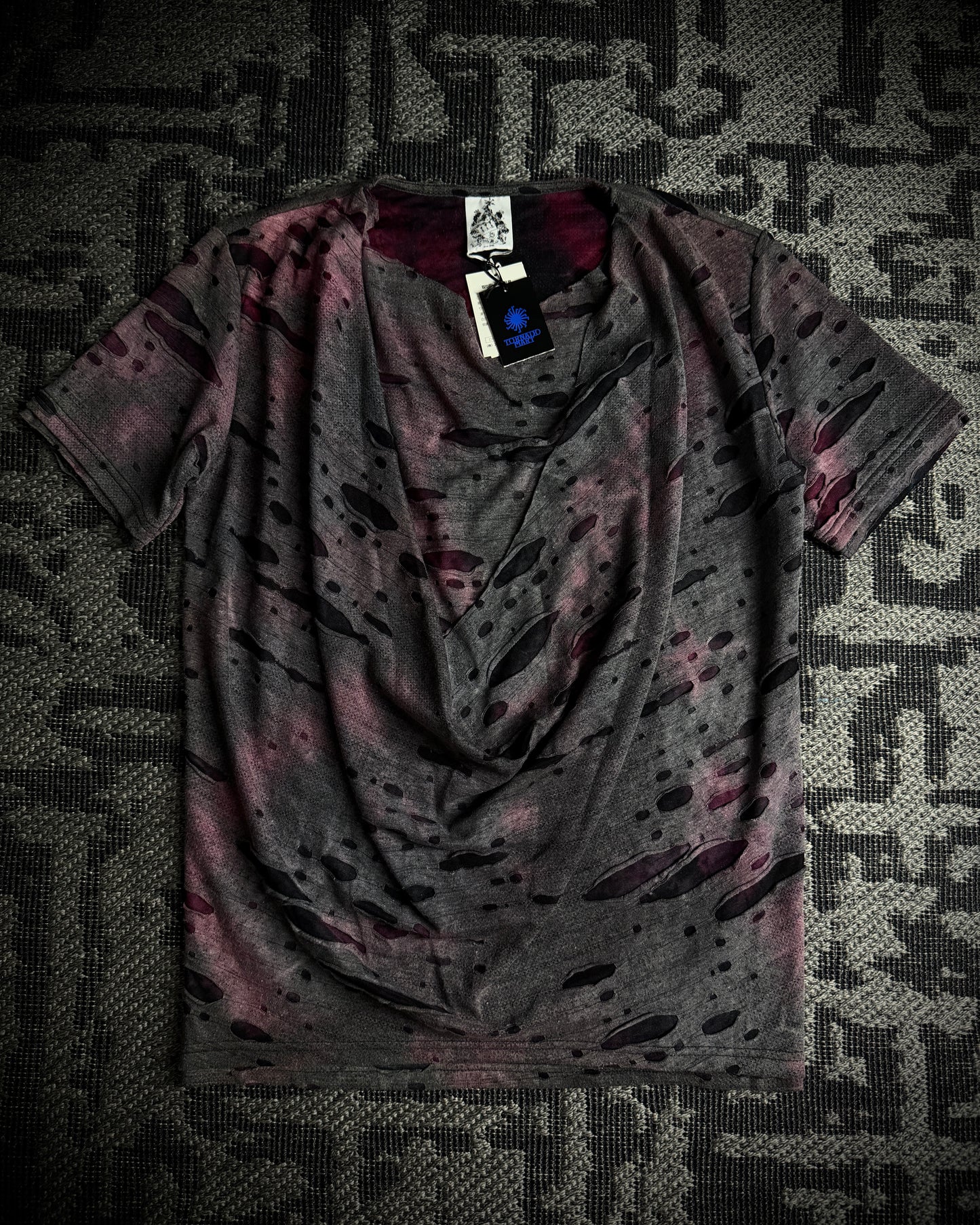 Tornado Mart Burnout Draped Layered Tee