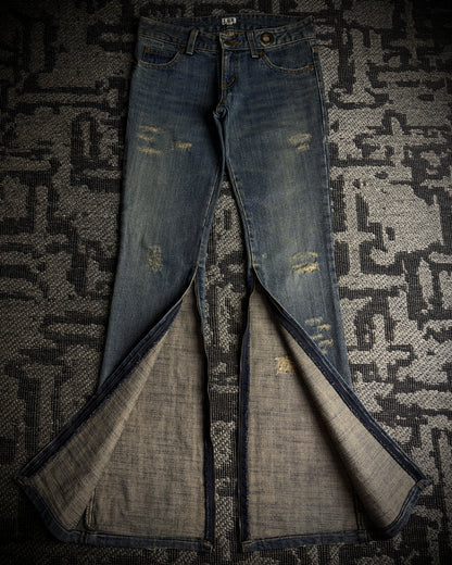 LGB NO.D/Chameleon Distressed Zip Denim