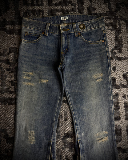 LGB NO.D/Chameleon Distressed Zip Denim