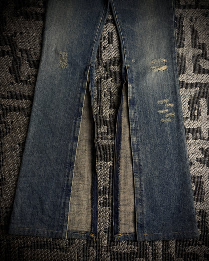 LGB NO.D/Chameleon Distressed Zip Denim