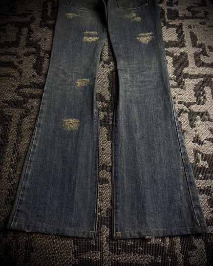 LGB NO.D/Chameleon Distressed Zip Denim