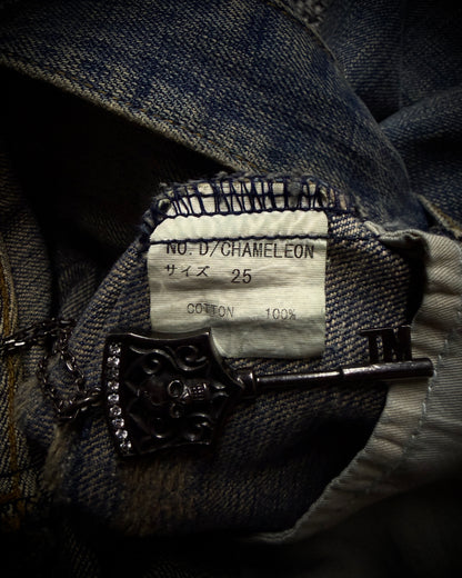 LGB NO.D/Chameleon Distressed Zip Denim