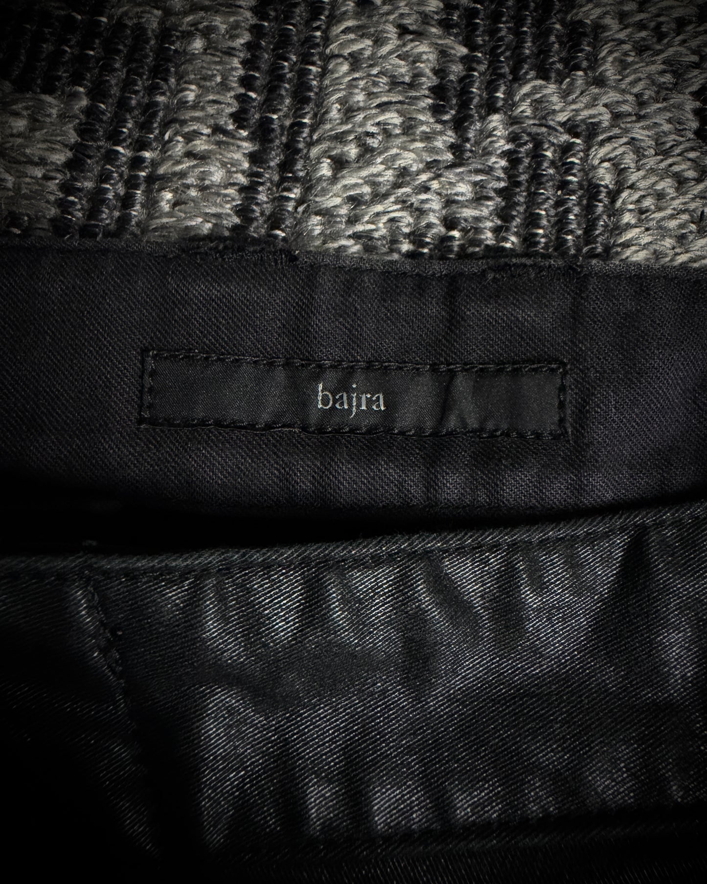 Bajra Coated Stretch Triple Waist Asymmetrical Zip Pants