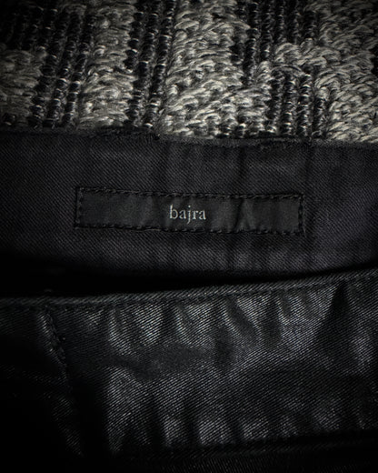 Bajra Coated Stretch Triple Waist Asymmetrical Zip Pants