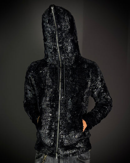 Tornado Mart Glossy Crocodile Hooded Zip Hoodie
