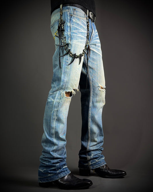 Jackrose Faded Destroyed Boot Cut Jeans