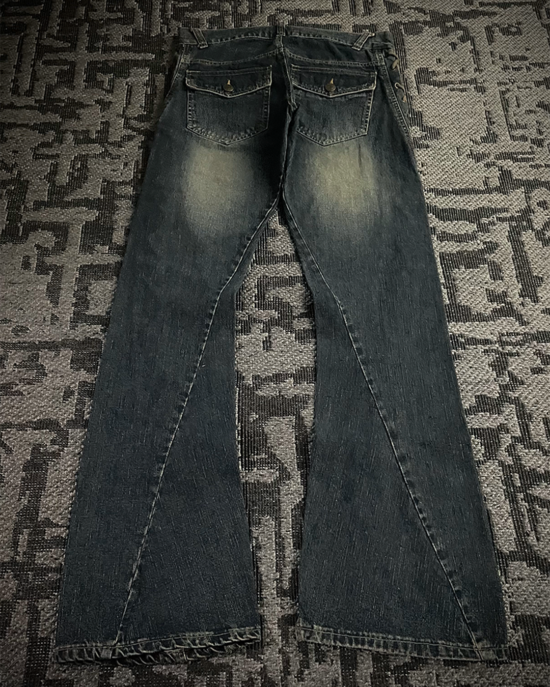 Cool Drive Striker Distressed Lace Up Flared Jeans