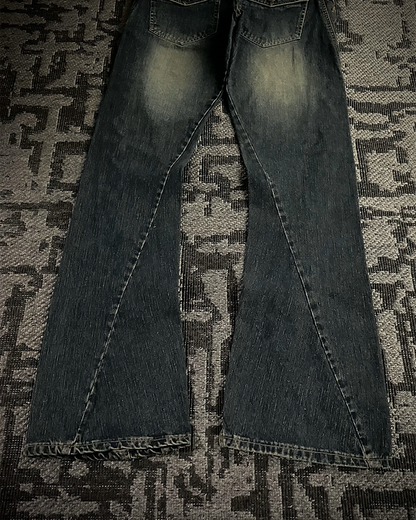 Cool Drive Striker Distressed Lace Up Flared Jeans