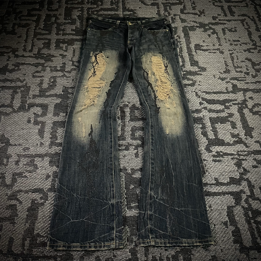 Fuga Distressed Glitter Boot Cut Jeans