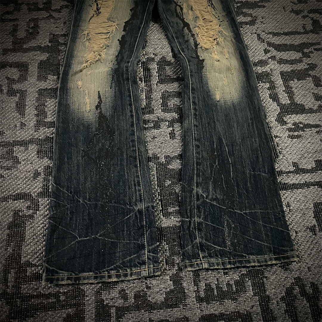 Fuga Distressed Glitter Boot Cut Jeans