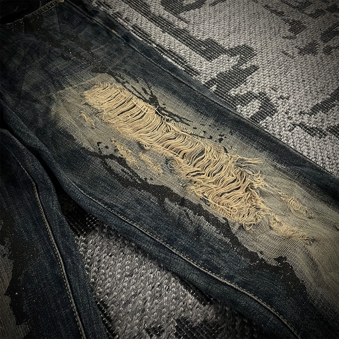 Fuga Distressed Glitter Boot Cut Jeans