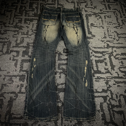 Fuga Distressed Glitter Boot Cut Jeans