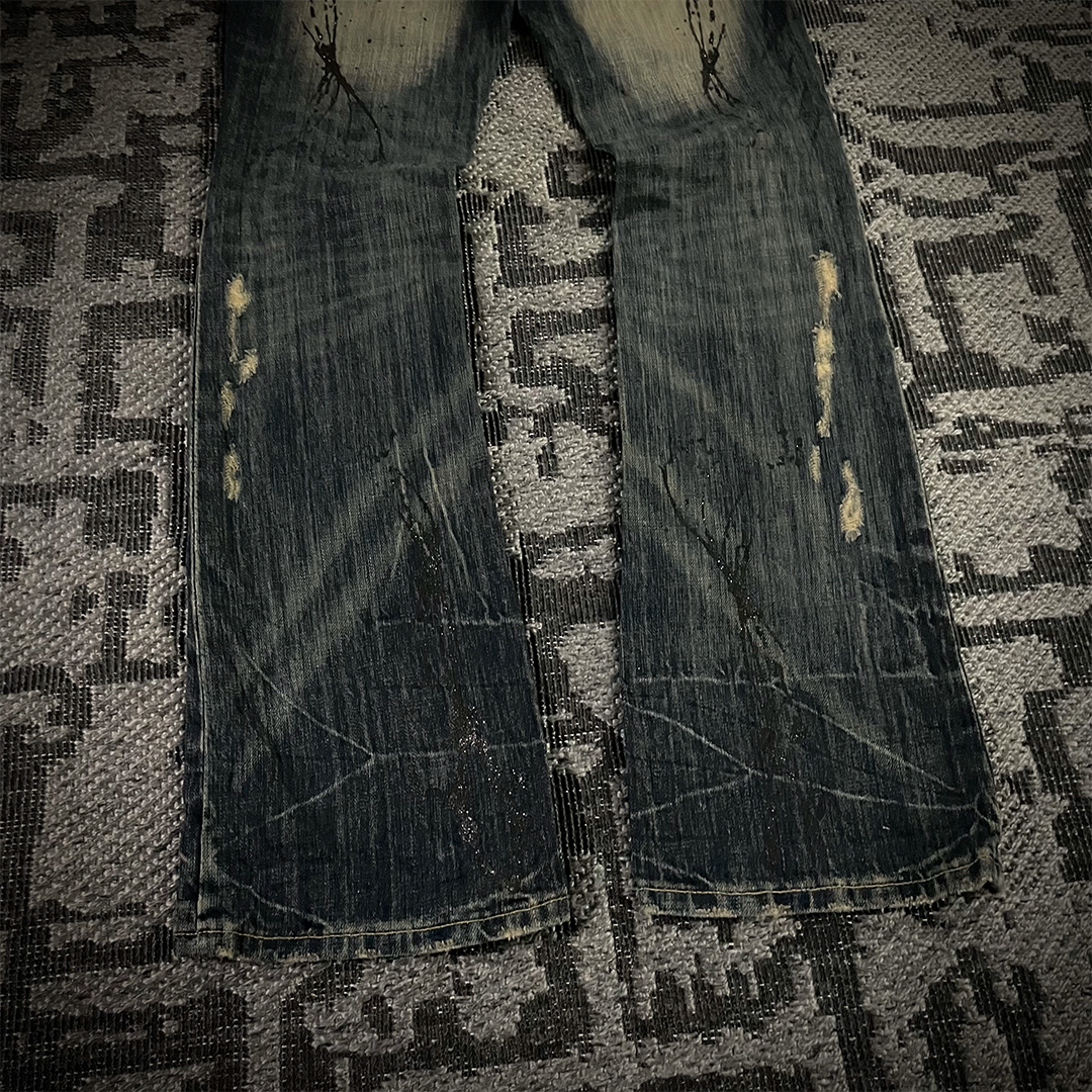 Fuga Distressed Glitter Boot Cut Jeans